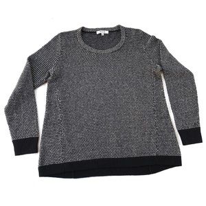 Madewell black and cream long sleeve top